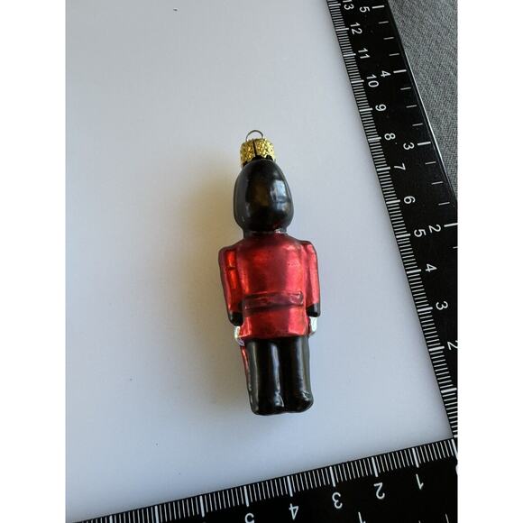 Vintage Blown Glass The Queen’s Guards Christmas Ornaments Red Black 5 Pcs EUC - Picture 3 of 5